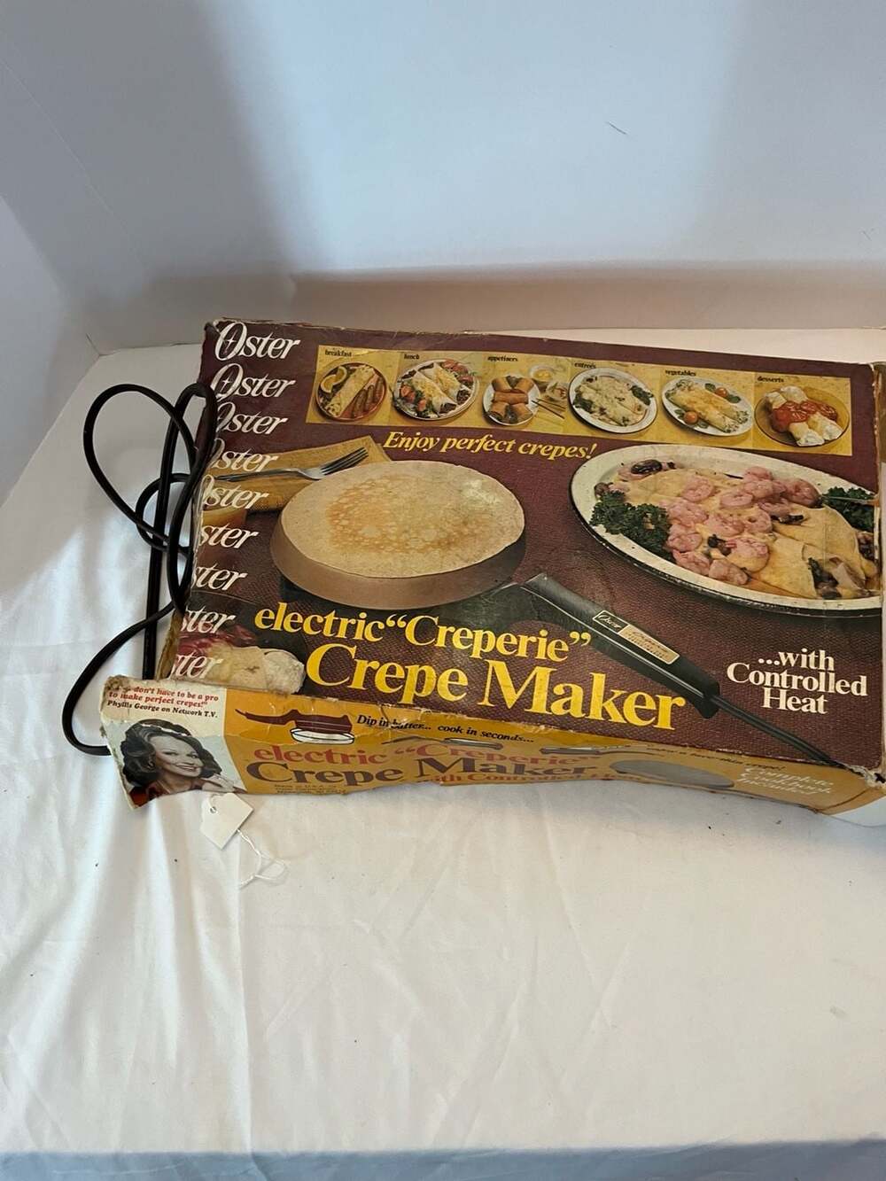 Oster Creperie Controlled Heat Crepe Maker With Box And Recipe Book